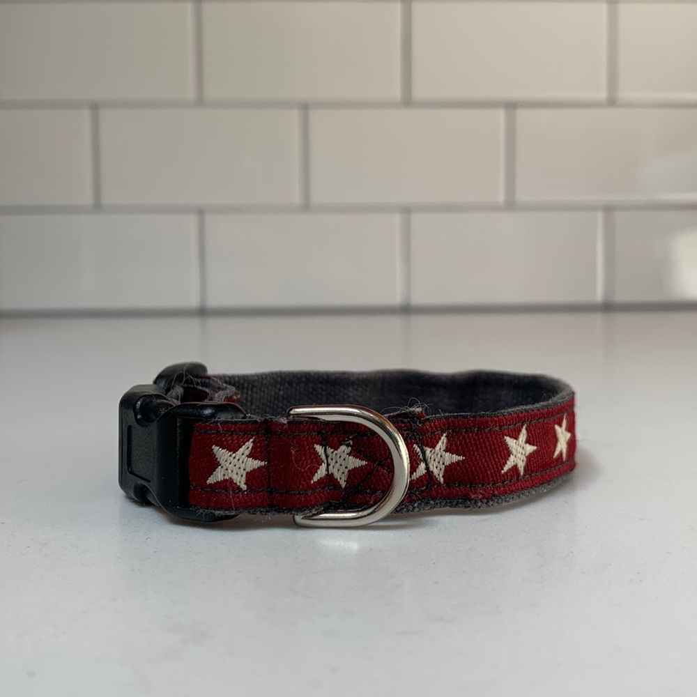 Burgundy Star Dog Collar